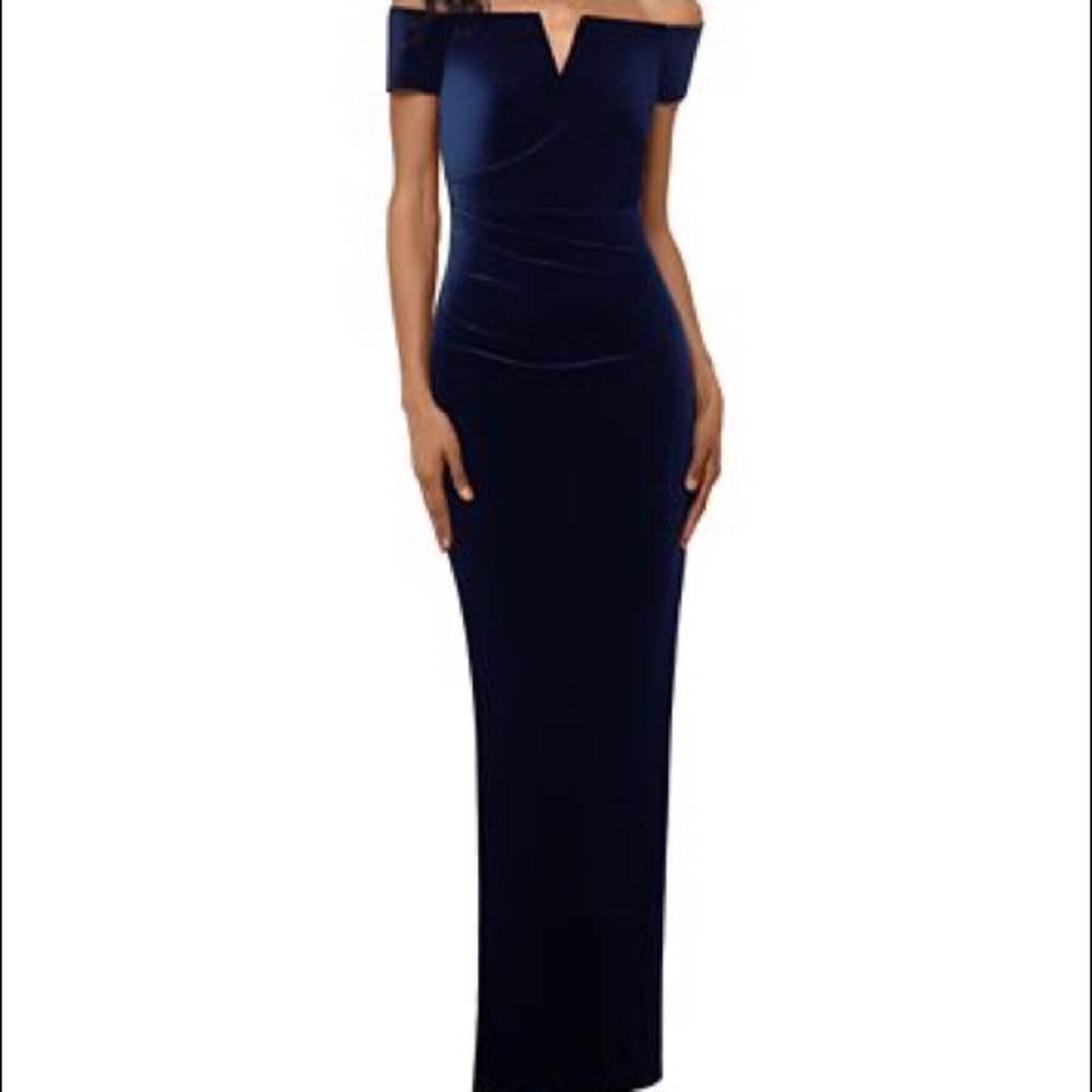 Velvet Off The Shoulder Gown